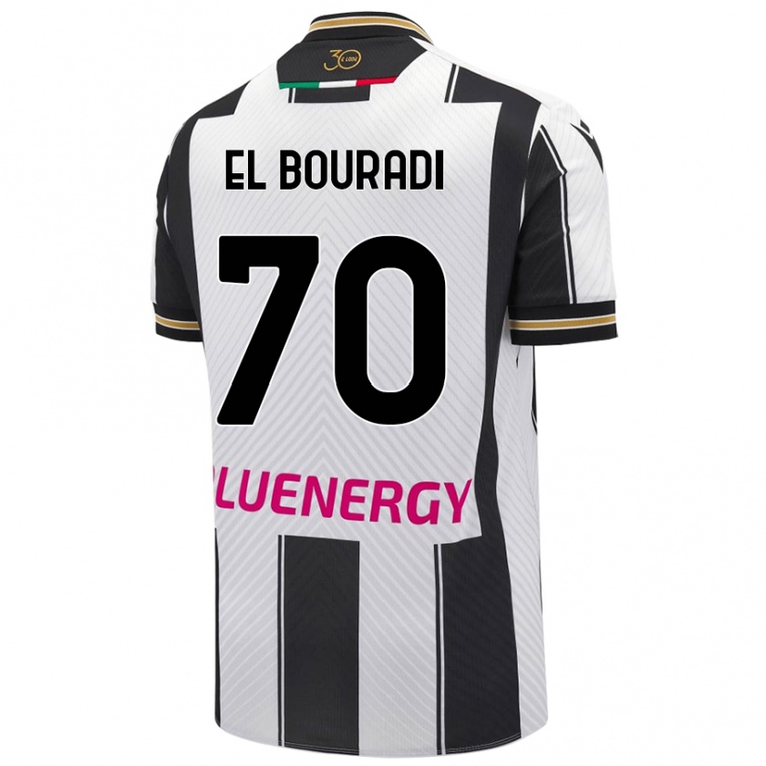 Kandiny Kinder Walid El Bouradi #70 Weiß Schwarz Heimtrikot Trikot 2024/25 T-Shirt