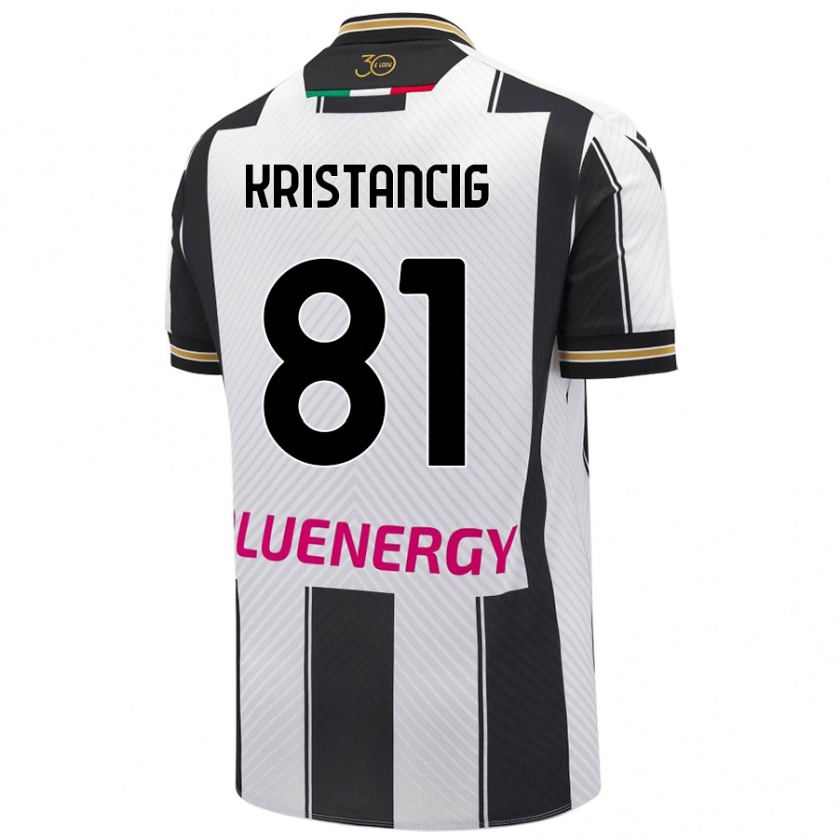 Kandiny Kinder Luca Kristancig #81 Weiß Schwarz Heimtrikot Trikot 2024/25 T-Shirt