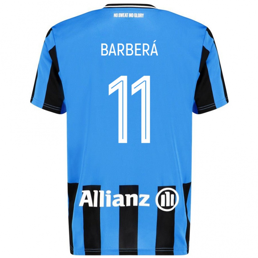 Kandiny Kinder Víctor Barberá #11 Himmelblau Schwarz Heimtrikot Trikot 2024/25 T-Shirt