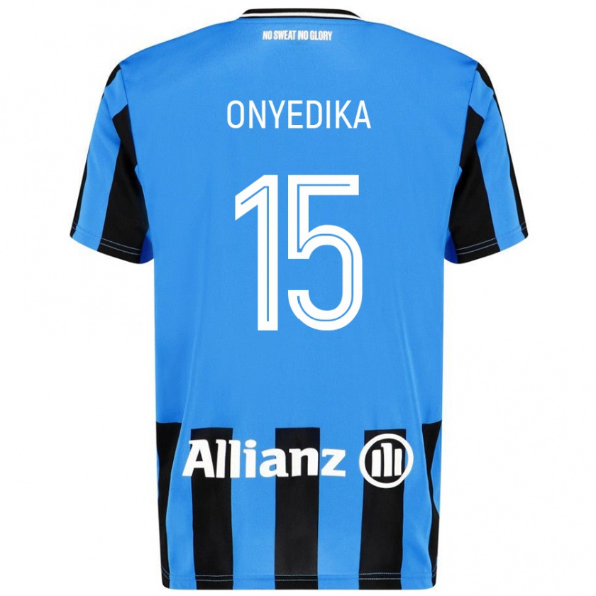 Kandiny Kinder Raphael Onyedika #15 Himmelblau Schwarz Heimtrikot Trikot 2024/25 T-Shirt