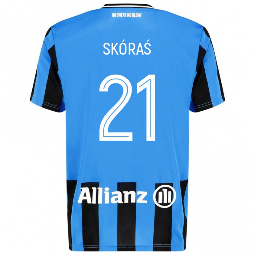 Kandiny Kinder Michal Skoras #21 Himmelblau Schwarz Heimtrikot Trikot 2024/25 T-Shirt