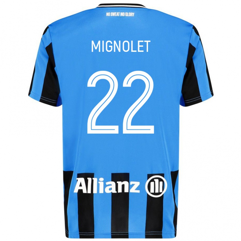 Kandiny Kinder Simon Mignolet #22 Himmelblau Schwarz Heimtrikot Trikot 2024/25 T-Shirt