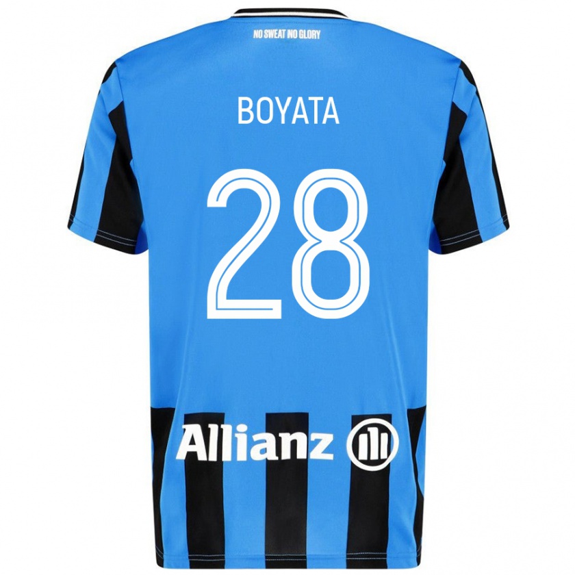 Kandiny Kinder Dedryck Boyata #28 Himmelblau Schwarz Heimtrikot Trikot 2024/25 T-Shirt