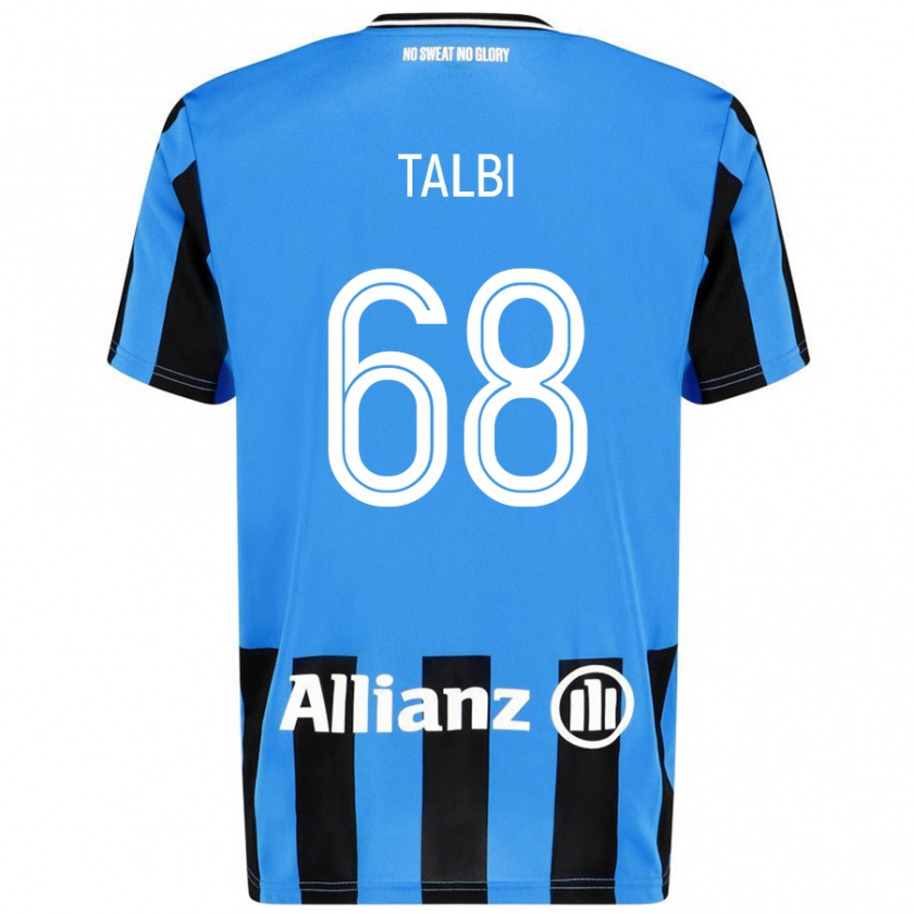 Kandiny Kinder Chemsdine Talbi #68 Himmelblau Schwarz Heimtrikot Trikot 2024/25 T-Shirt