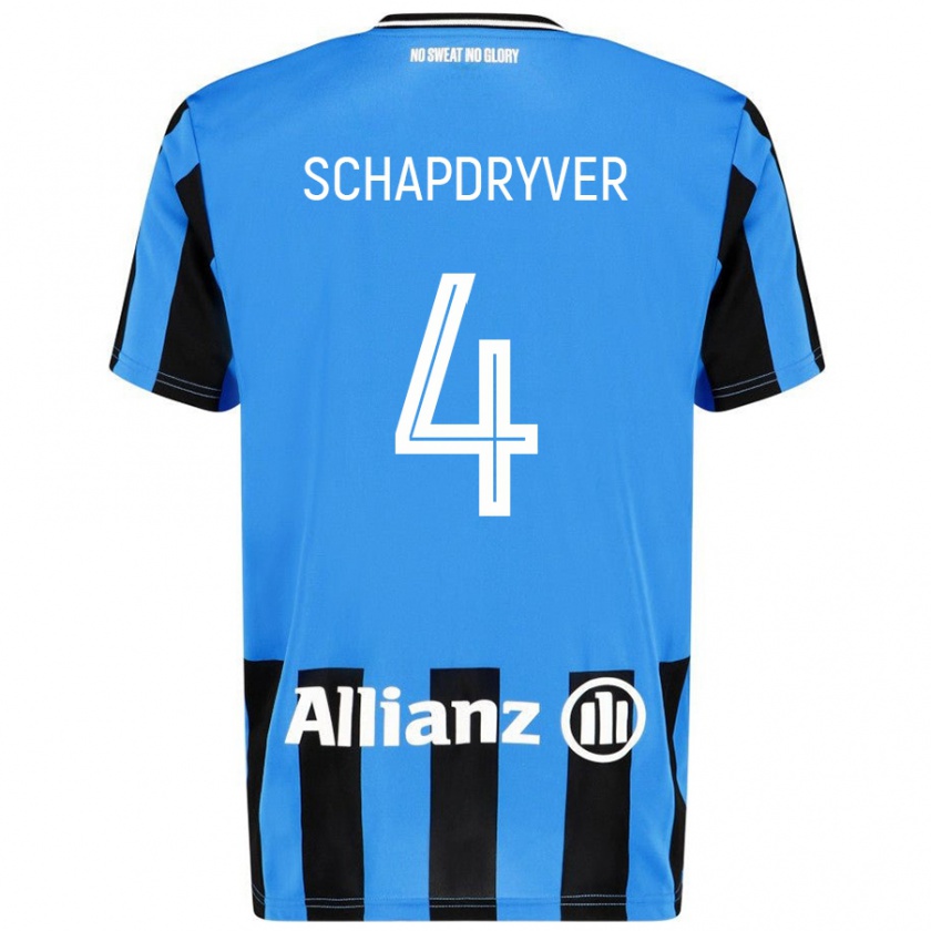 Kandiny Kinder Emely Schapdryver #4 Himmelblau Schwarz Heimtrikot Trikot 2024/25 T-Shirt