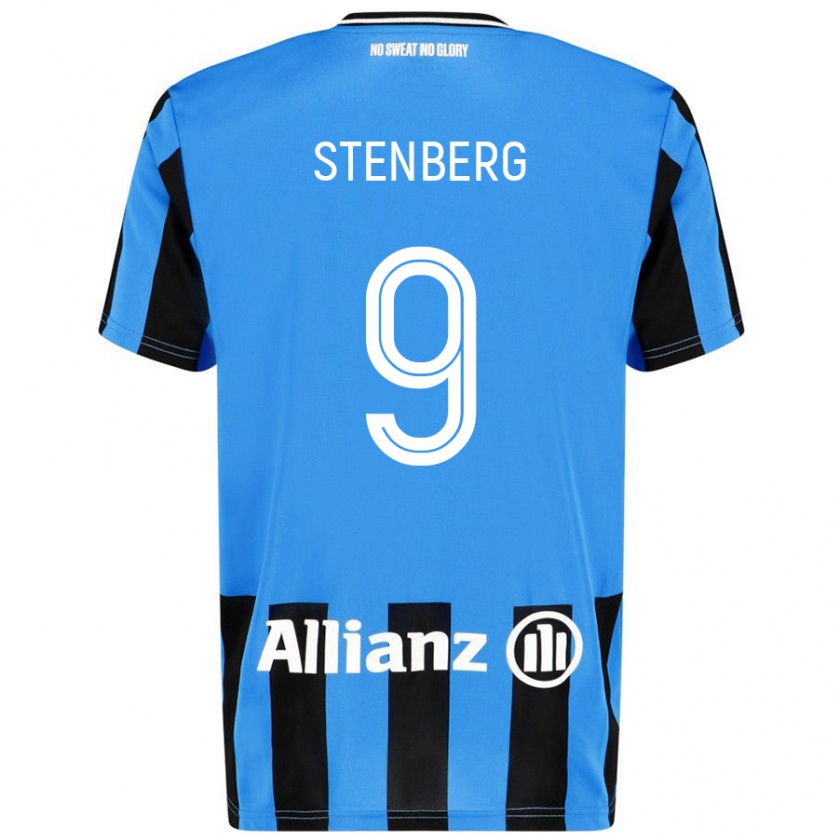 Kandiny Kinder Hanna Stenberg #9 Himmelblau Schwarz Heimtrikot Trikot 2024/25 T-Shirt