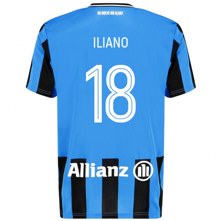 Kandiny Kinder Isabelle Iliano #18 Himmelblau Schwarz Heimtrikot Trikot 2024/25 T-Shirt