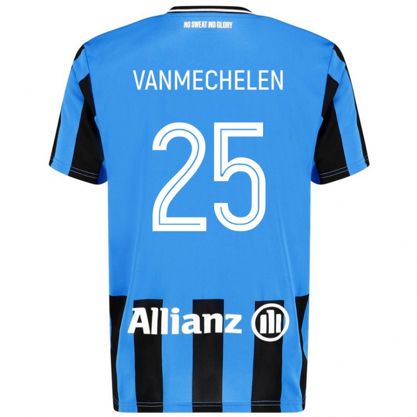 Kandiny Kinder Davinia Vanmechelen #25 Himmelblau Schwarz Heimtrikot Trikot 2024/25 T-Shirt