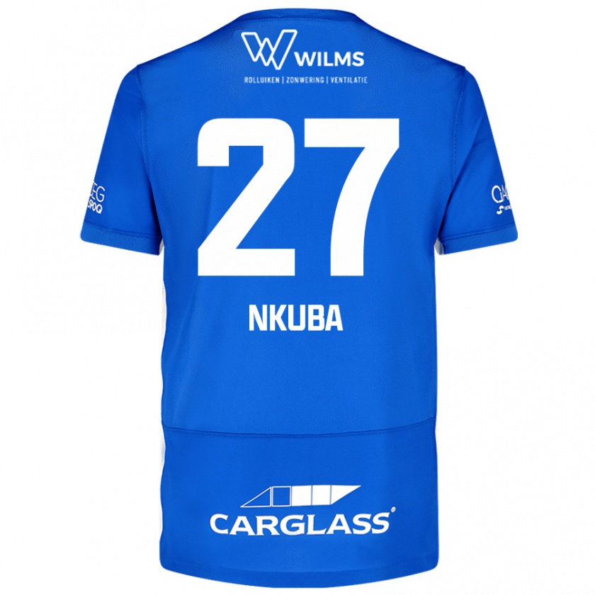 Kandiny Kinder Ken Nkuba #27 Blau Heimtrikot Trikot 2024/25 T-Shirt