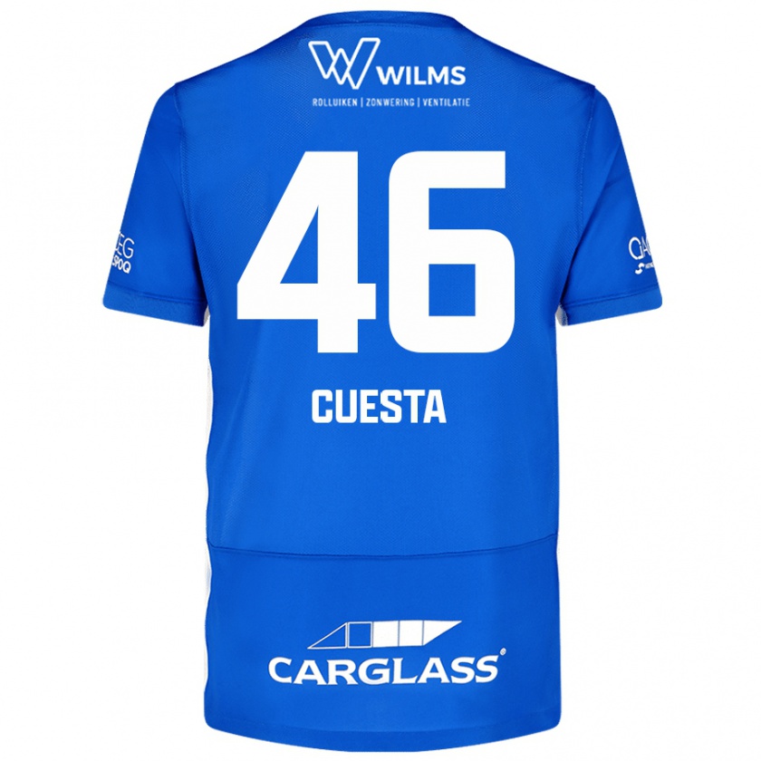 Kandiny Kinder Carlos Cuesta #46 Blau Heimtrikot Trikot 2024/25 T-Shirt