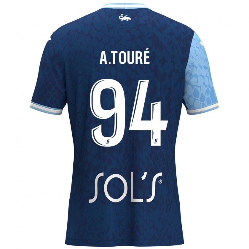 Kandiny Kinder Abdoulaye Touré #94 Himmelblau Dunkelblau Heimtrikot Trikot 2024/25 T-Shirt