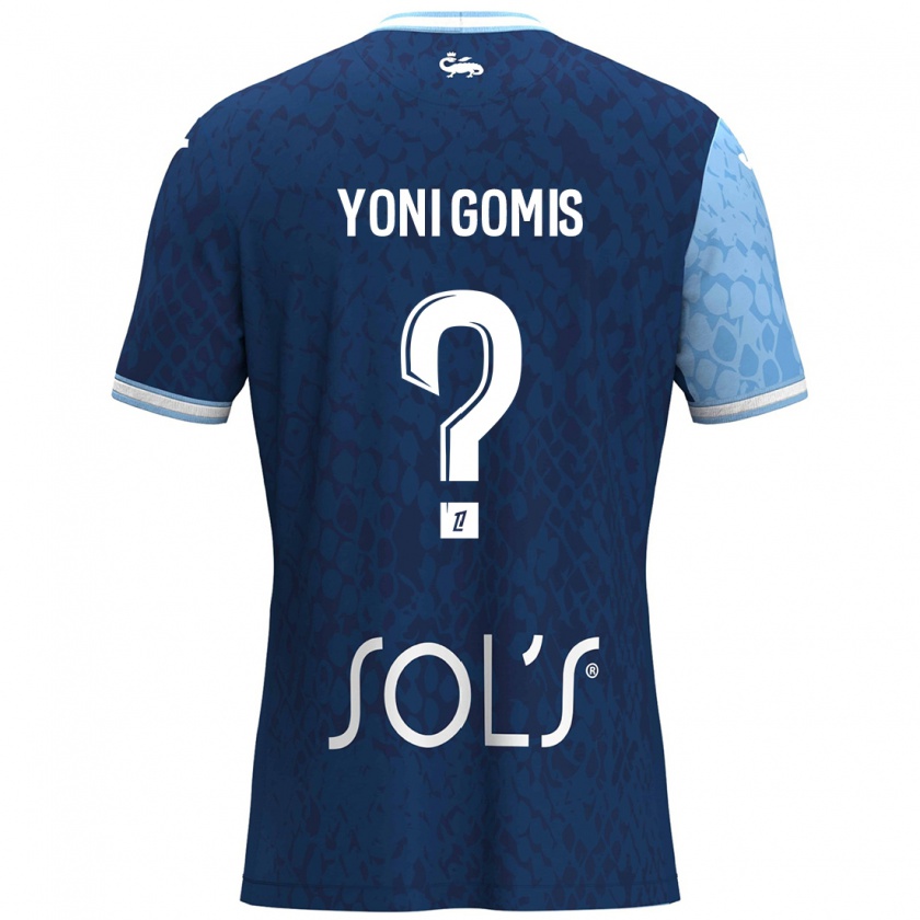 Kandiny Kinder Yoni Gomis #0 Himmelblau Dunkelblau Heimtrikot Trikot 2024/25 T-Shirt