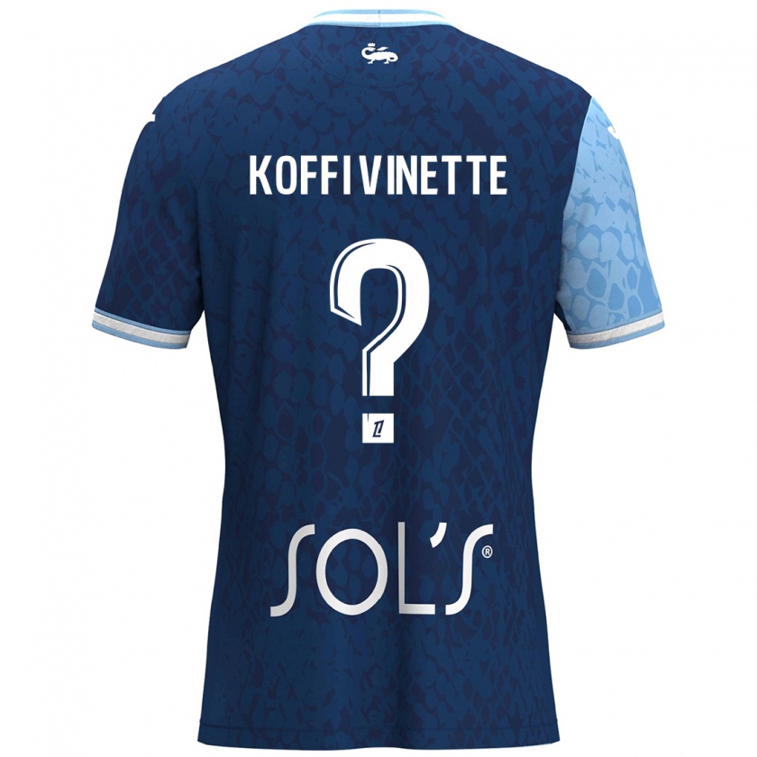 Kandiny Kinder Enzo Koffi Vinette #0 Himmelblau Dunkelblau Heimtrikot Trikot 2024/25 T-Shirt