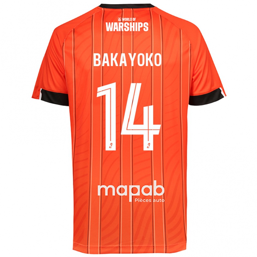 Kandiny Kinder Tiemoué Bakayoko #14 Orange Heimtrikot Trikot 2024/25 T-Shirt