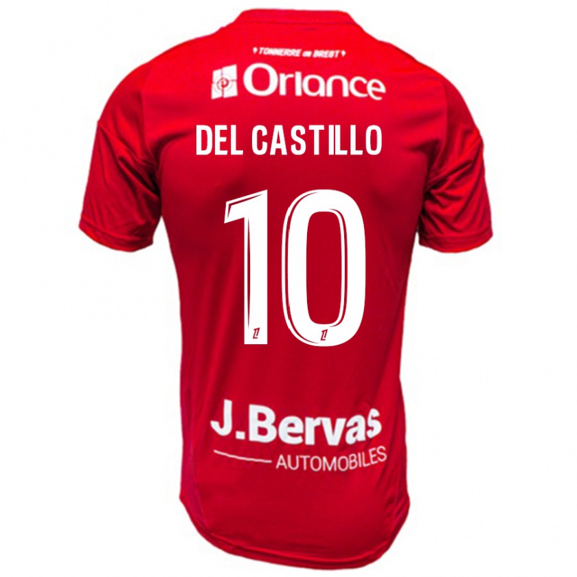 Kandiny Kinder Romain Del Castillo #10 Rot Weiß Heimtrikot Trikot 2024/25 T-Shirt