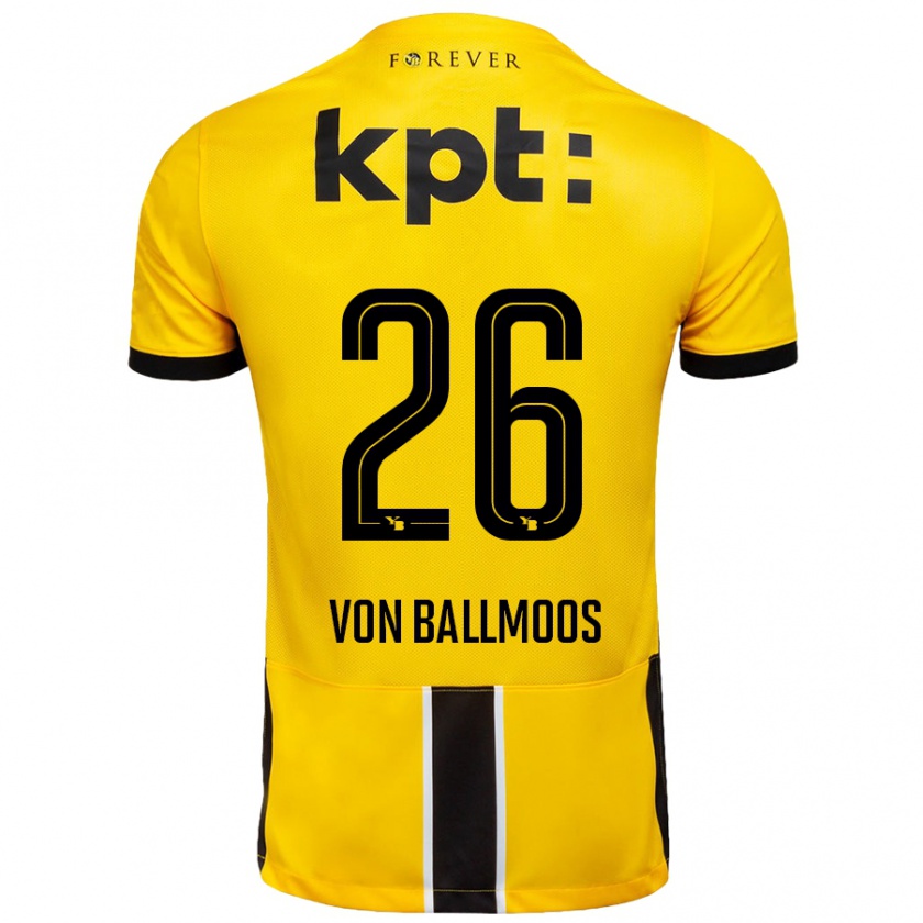 Kandiny Kinder David Von Ballmoos #26 Gelb Schwarz Heimtrikot Trikot 2024/25 T-Shirt