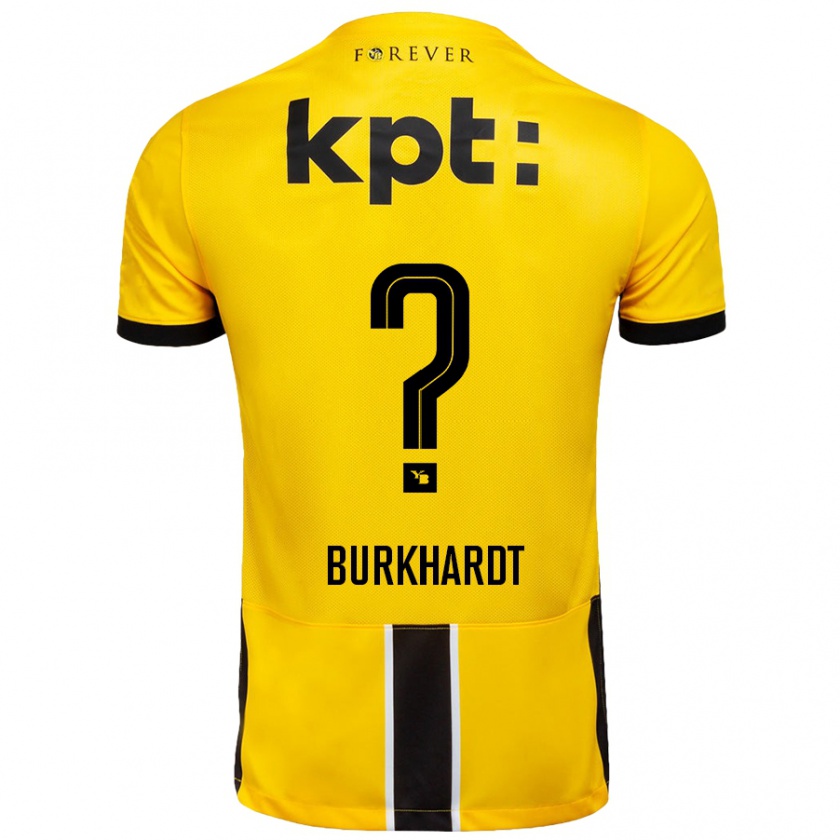 Kandiny Kinder Alessio Burkhardt #0 Gelb Schwarz Heimtrikot Trikot 2024/25 T-Shirt