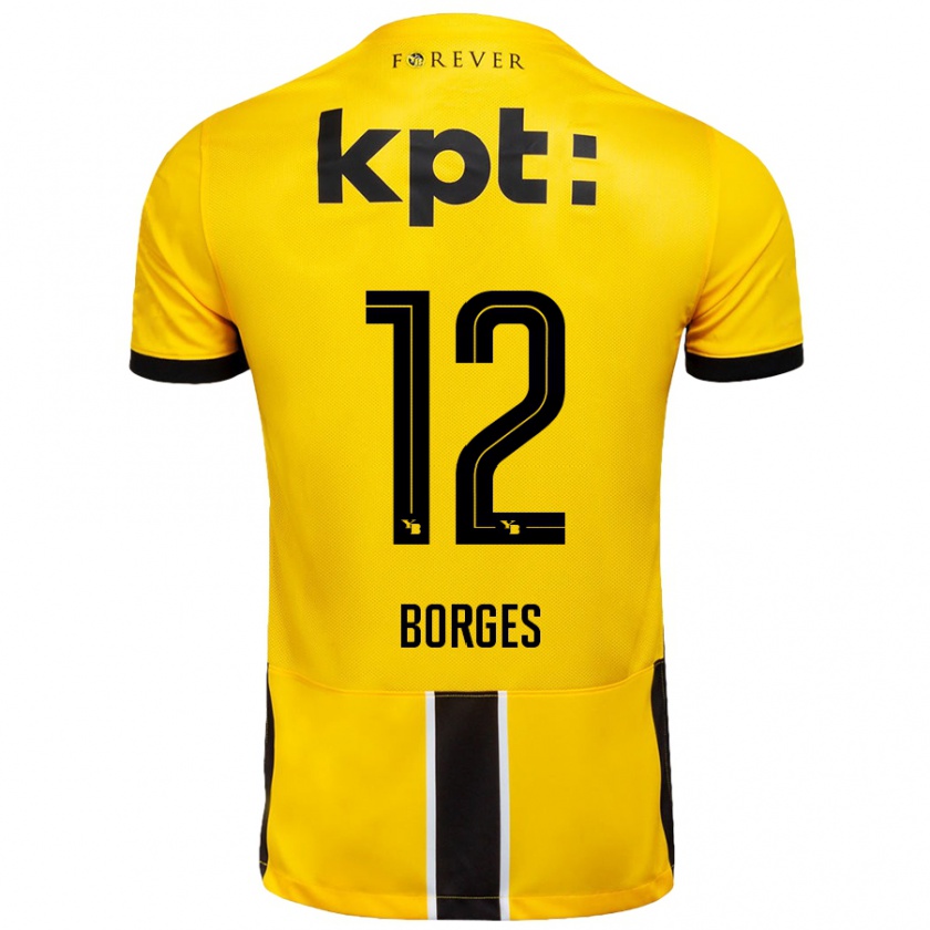 Kandiny Kinder David Borges #12 Gelb Schwarz Heimtrikot Trikot 2024/25 T-Shirt