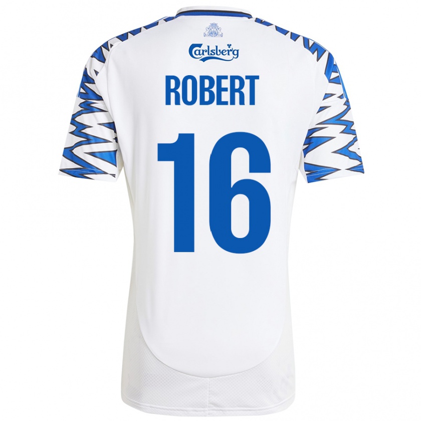 Kandiny Kinder Robert #16 Weiß Himmelblau Heimtrikot Trikot 2024/25 T-Shirt