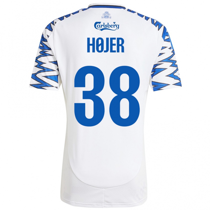 Kandiny Kinder Oliver Højer #38 Weiß Himmelblau Heimtrikot Trikot 2024/25 T-Shirt