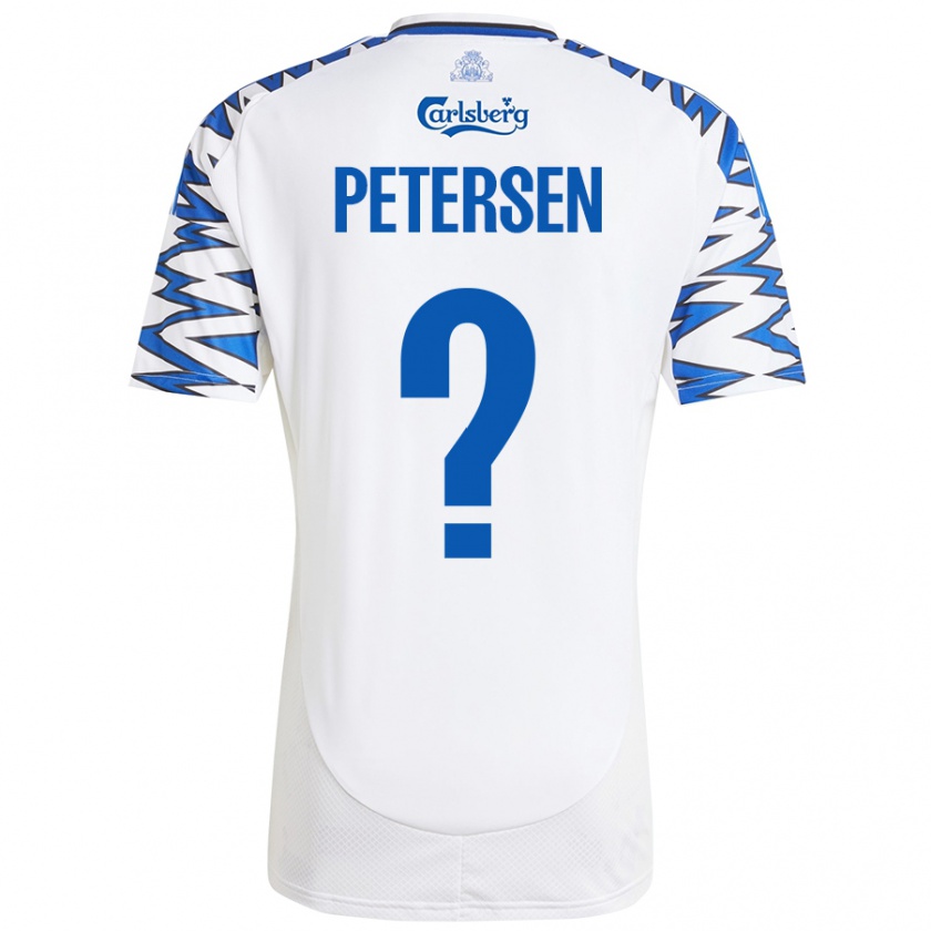 Kandiny Kinder Frederik Petersen #0 Weiß Himmelblau Heimtrikot Trikot 2024/25 T-Shirt