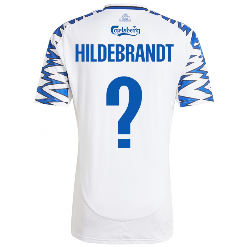 Kandiny Kinder Sylvester Hildebrandt #0 Weiß Himmelblau Heimtrikot Trikot 2024/25 T-Shirt