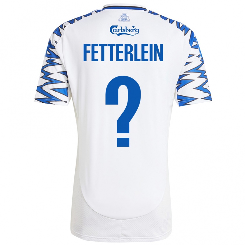 Kandiny Kinder Sean Fetterlein #0 Weiß Himmelblau Heimtrikot Trikot 2024/25 T-Shirt