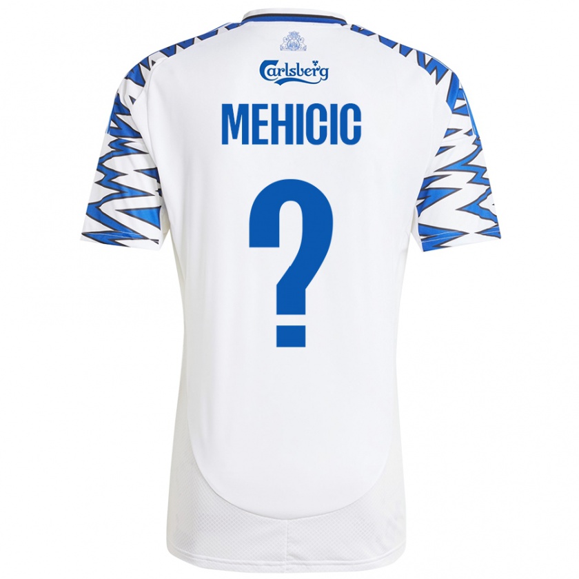 Kandiny Kinder Elvin Mehicic #0 Weiß Himmelblau Heimtrikot Trikot 2024/25 T-Shirt