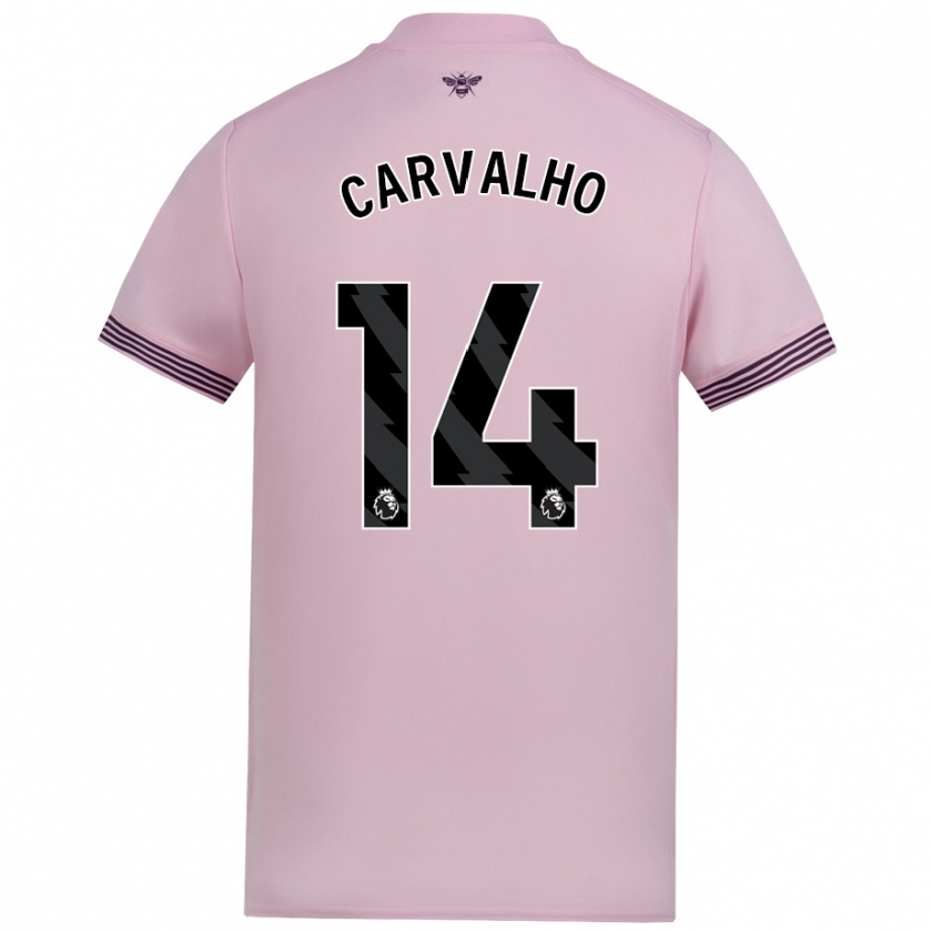 Kandiny Kinder Fábio Carvalho #14 Rosa Auswärtstrikot Trikot 2024/25 T-Shirt