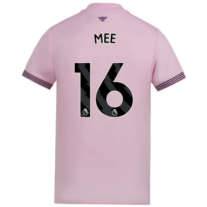 Kandiny Kinder Ben Mee #16 Rosa Auswärtstrikot Trikot 2024/25 T-Shirt