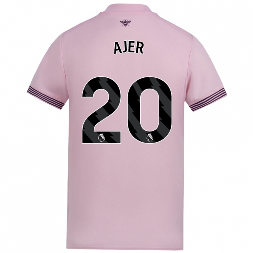 Kandiny Kinder Kristoffer Ajer #20 Rosa Auswärtstrikot Trikot 2024/25 T-Shirt