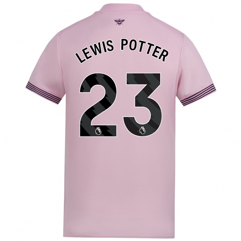 Kandiny Kinder Keane Lewis-Potter #23 Rosa Auswärtstrikot Trikot 2024/25 T-Shirt