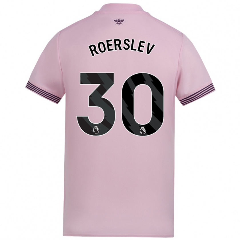 Kandiny Kinder Mads Roerslev #30 Rosa Auswärtstrikot Trikot 2024/25 T-Shirt