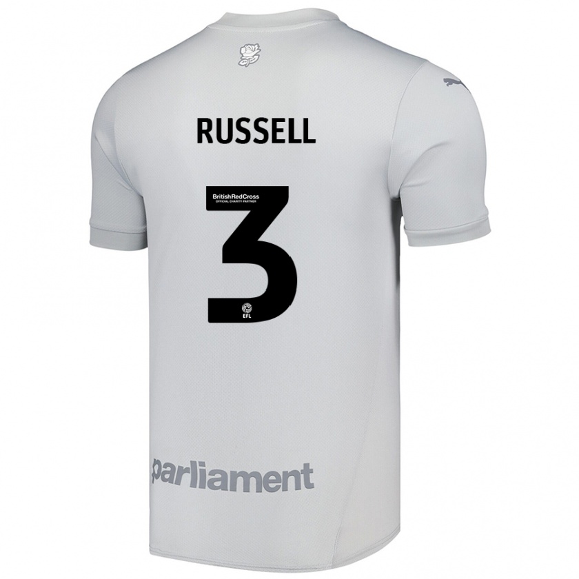 Kandiny Kinder Jon Russell #3 Silbergrau Auswärtstrikot Trikot 2024/25 T-Shirt