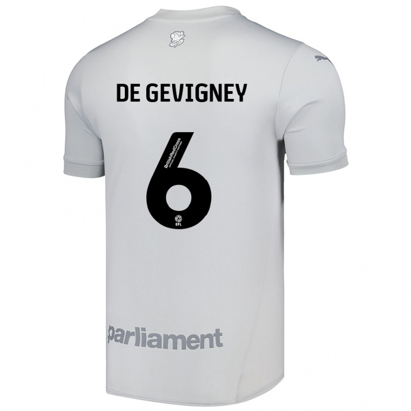 Kandiny Kinder Maël De Gevigney #6 Silbergrau Auswärtstrikot Trikot 2024/25 T-Shirt