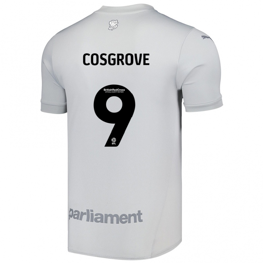 Kandiny Kinder Sam Cosgrove #9 Silbergrau Auswärtstrikot Trikot 2024/25 T-Shirt