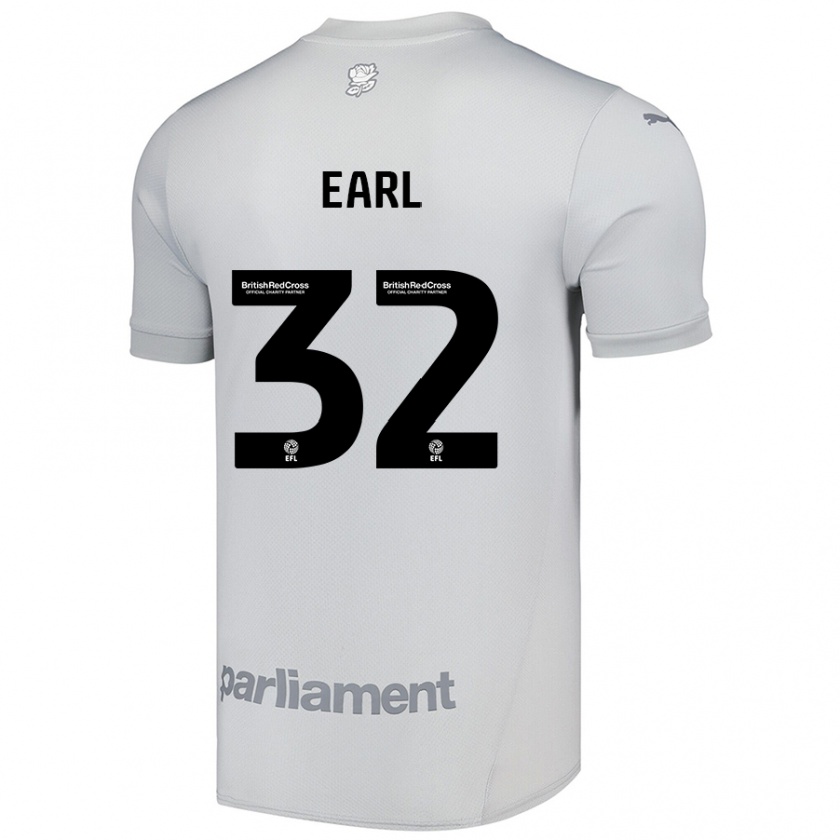 Kandiny Kinder Josh Earl #32 Silbergrau Auswärtstrikot Trikot 2024/25 T-Shirt