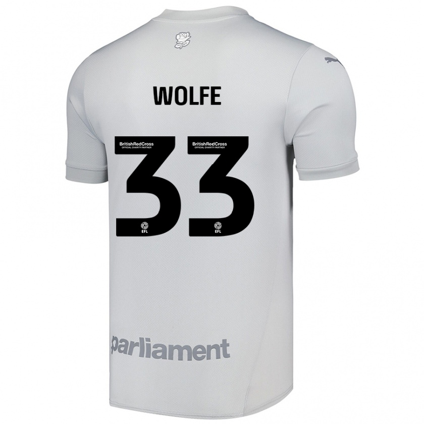 Kandiny Kinder Matty Wolfe #33 Silbergrau Auswärtstrikot Trikot 2024/25 T-Shirt