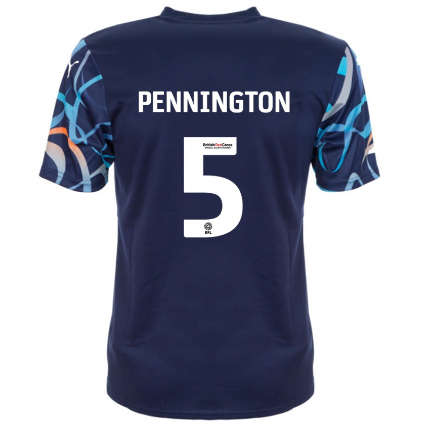 Kandiny Kinder Matthew Pennington #5 Marineblau Auswärtstrikot Trikot 2024/25 T-Shirt