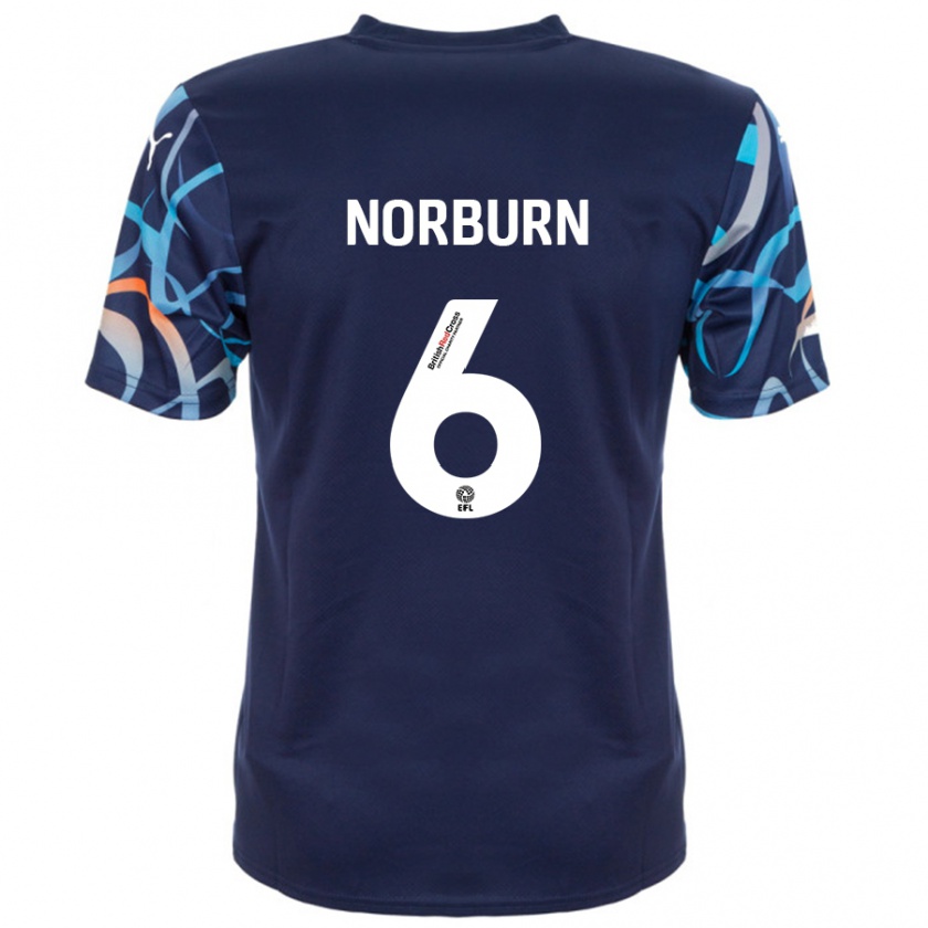 Kandiny Kinder Oliver Norburn #6 Marineblau Auswärtstrikot Trikot 2024/25 T-Shirt