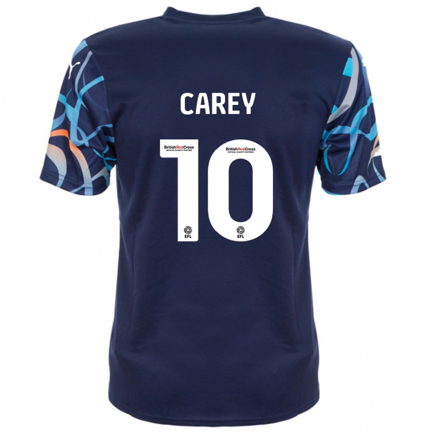 Kandiny Kinder Sonny Carey #10 Marineblau Auswärtstrikot Trikot 2024/25 T-Shirt