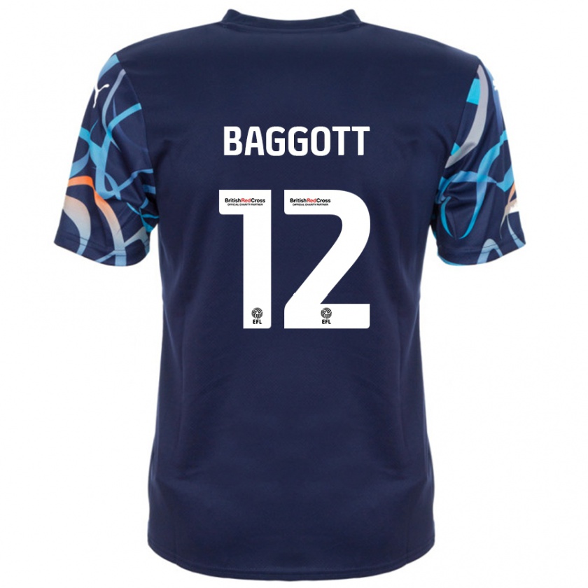 Kandiny Kinder Elkan Baggott #12 Marineblau Auswärtstrikot Trikot 2024/25 T-Shirt