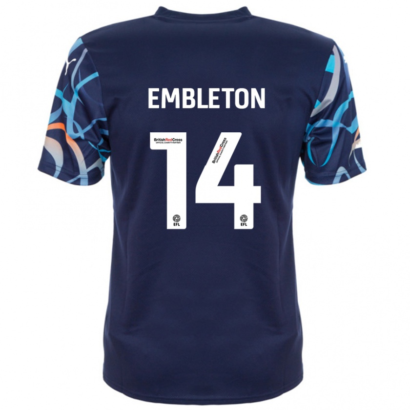 Kandiny Kinder Elliot Embleton #14 Marineblau Auswärtstrikot Trikot 2024/25 T-Shirt