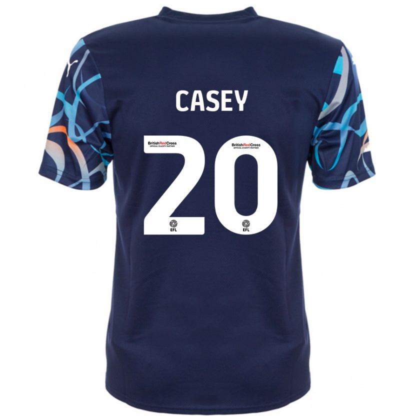 Kandiny Kinder Oliver Casey #20 Marineblau Auswärtstrikot Trikot 2024/25 T-Shirt