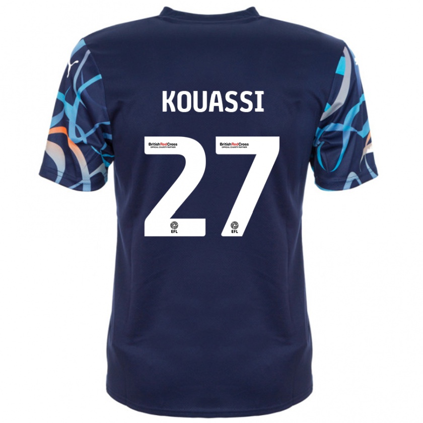 Kandiny Kinder Kylian Kouassi #27 Marineblau Auswärtstrikot Trikot 2024/25 T-Shirt