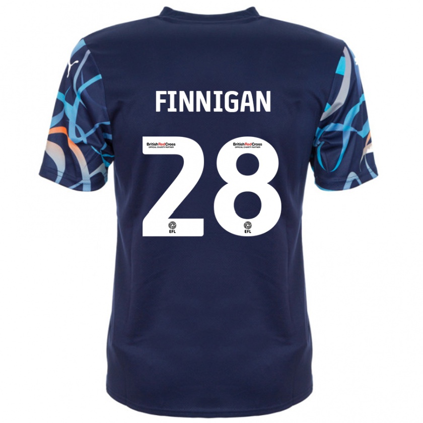 Kandiny Kinder Ryan Finnigan #28 Marineblau Auswärtstrikot Trikot 2024/25 T-Shirt