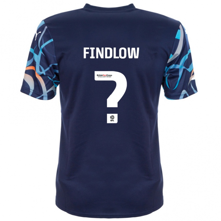 Kandiny Kinder Luke Findlow #0 Marineblau Auswärtstrikot Trikot 2024/25 T-Shirt