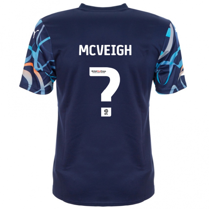 Kandiny Kinder Conor Mcveigh #0 Marineblau Auswärtstrikot Trikot 2024/25 T-Shirt