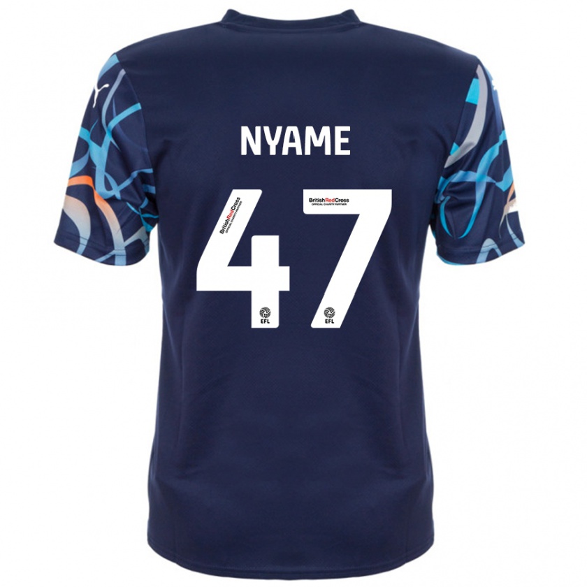 Kandiny Kinder Josh Nyame #47 Marineblau Auswärtstrikot Trikot 2024/25 T-Shirt