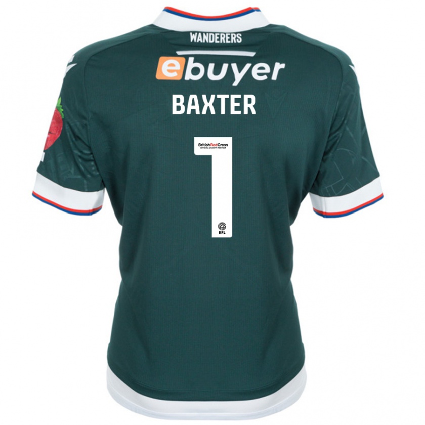 Kandiny Kinder Nathan Baxter #1 Dunkelgrün Auswärtstrikot Trikot 2024/25 T-Shirt